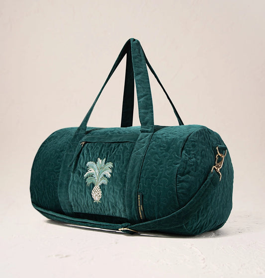 Elizabeth Scarlett Overnight Velvet Bag Emerald